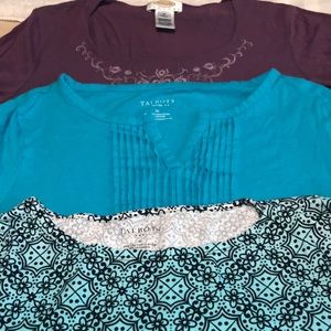 Talbots lot of 3 cotton shirts with embellishments